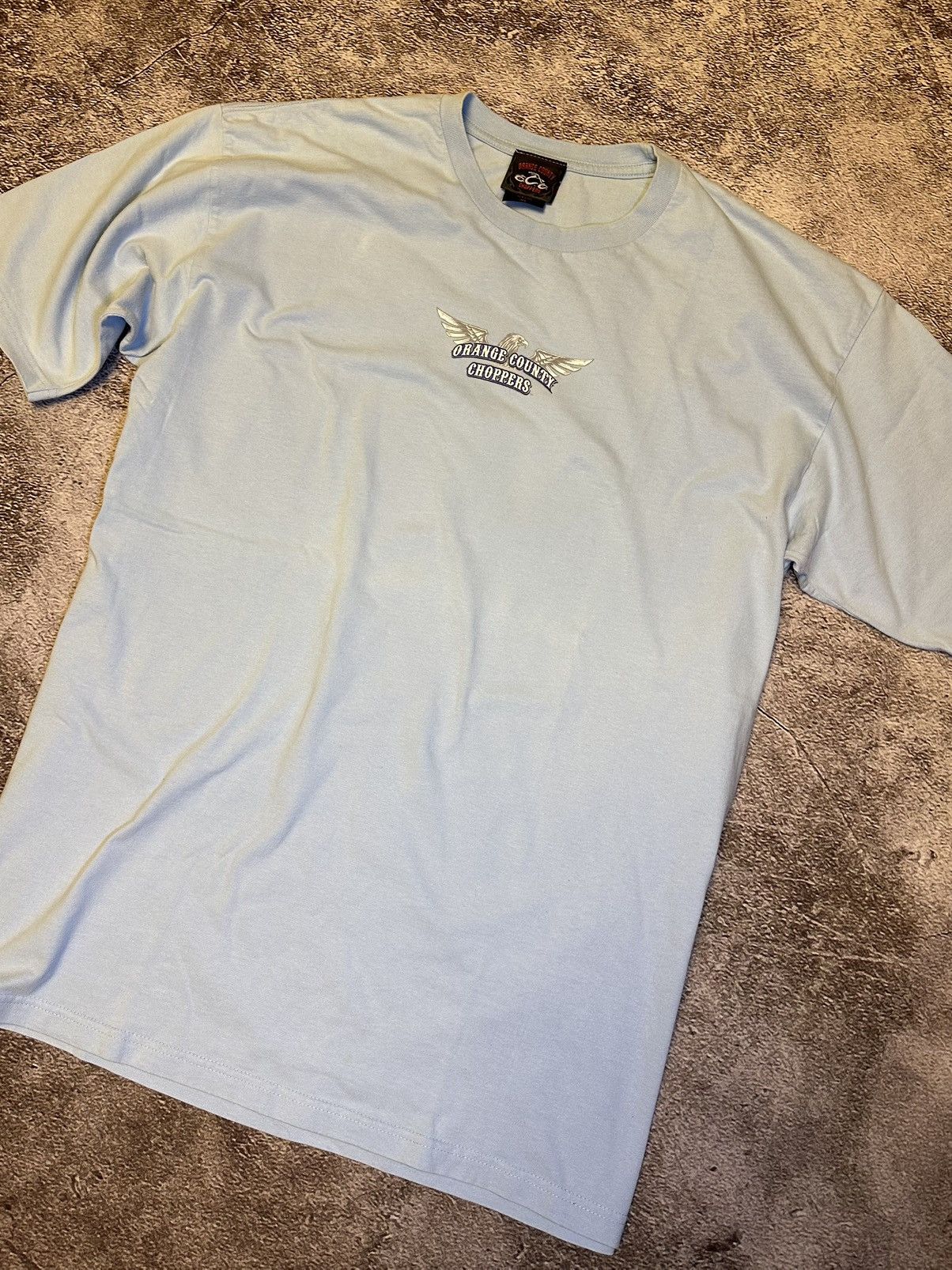 West Coast Choppers Distressed 2005 West Coast Choppers Shirt Blue Fade Mens L Size US XL / EU 56 / 4 - 2 Thumbnail