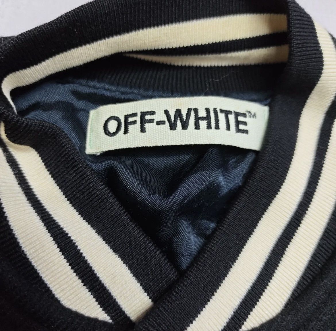 Off-White 16AW Diag Stadium Varsity Jaket Size US XXS / EU 40 - 3 Thumbnail