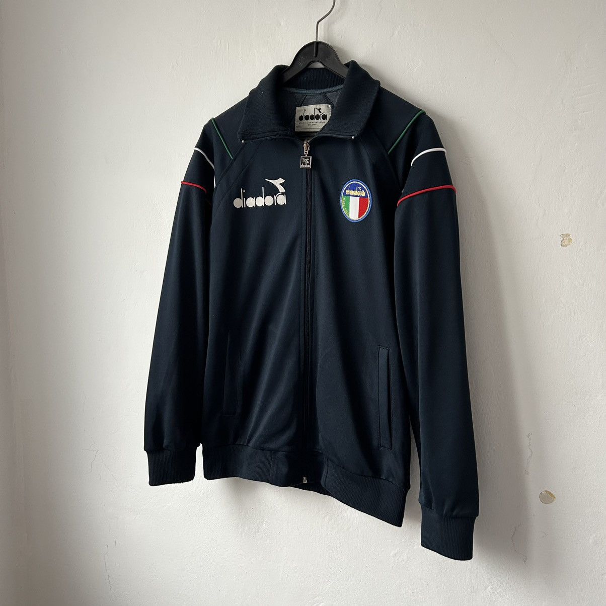 Diadora × Vintage 80s Diadora Italy jacket zip hoodie navy Size US S / EU 44-46 / 1 - 2 Thumbnail