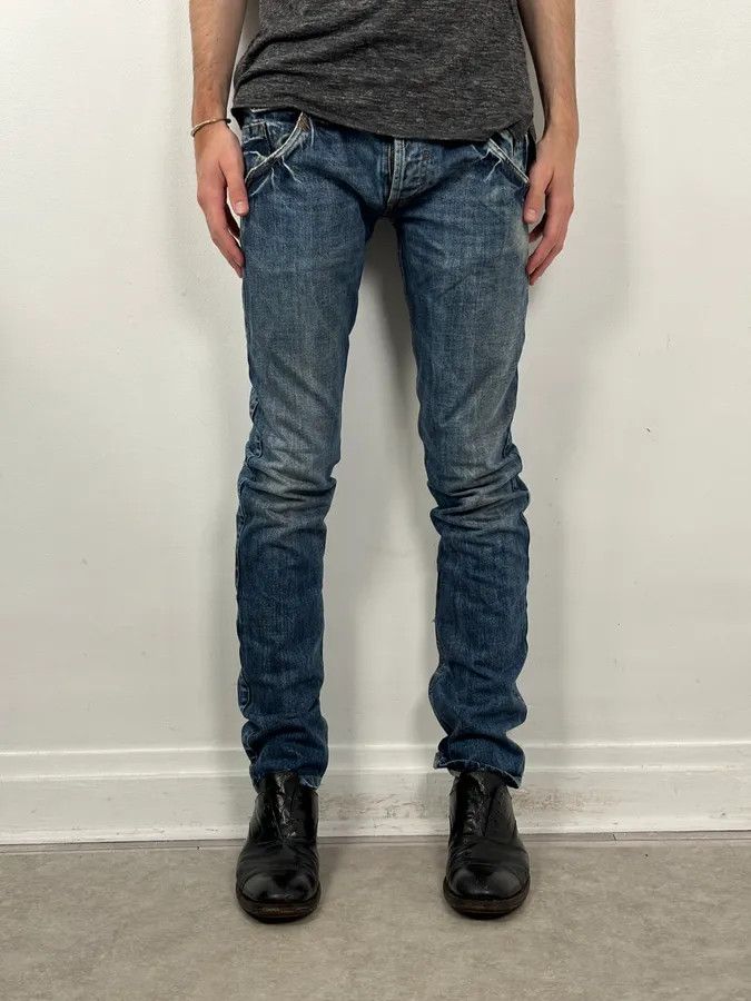 Dolce & Gabbana 2000s Dolce & Gabbana Blue Denim Washed Slim Jeans Size US 31 - 2 Thumbnail