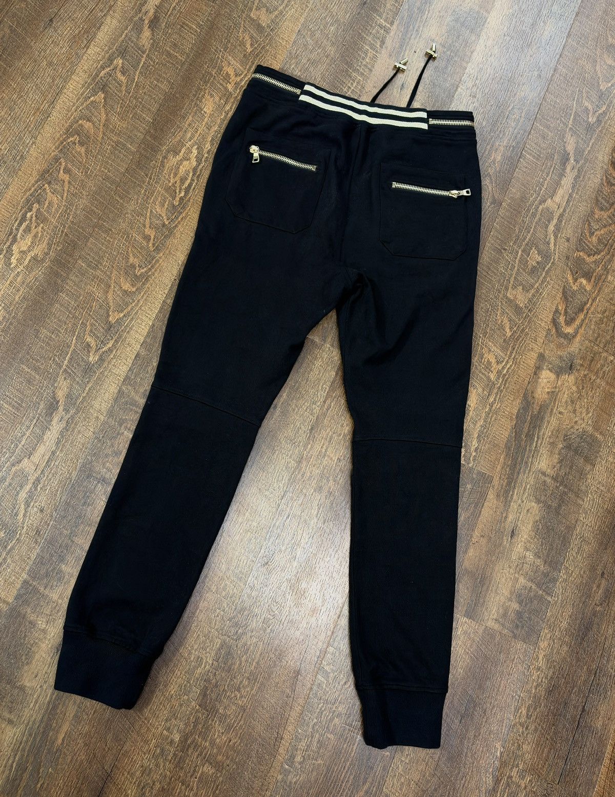 Balmain Balmain Black Biker Jogger Sweatpants Size US 36 / EU 52 - 2 Thumbnail