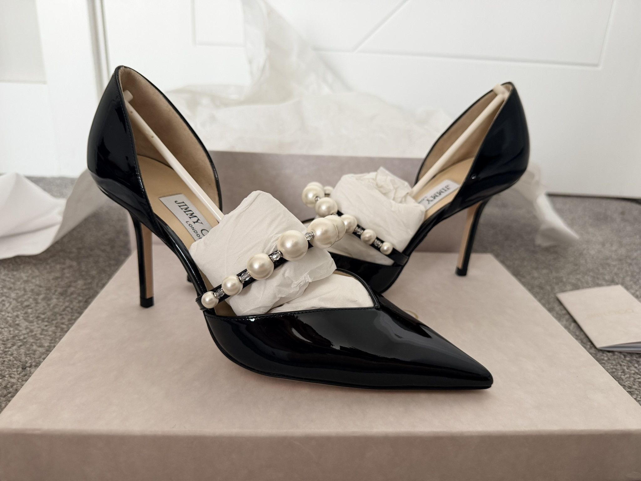 Jimmy Choo Jimmy Choo Aurelie 85 l 38 Black/ White Size US 8 / IT 38 - 2 Thumbnail