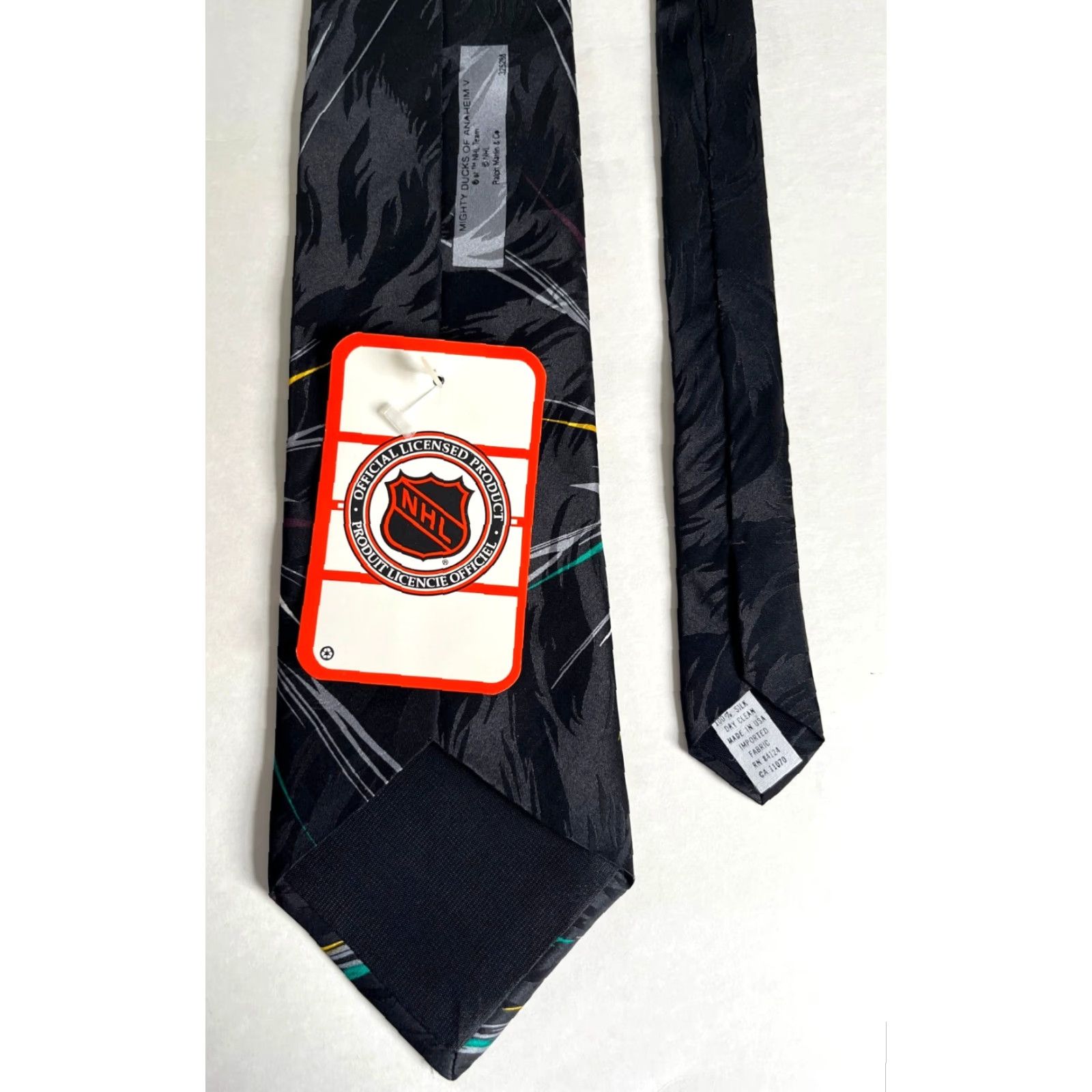 NHL VINTAGE NWT Mighty Ducks of Anaheim Silk Tie NHL Ralph Marlin Men Size ONE SIZE - 7 Thumbnail