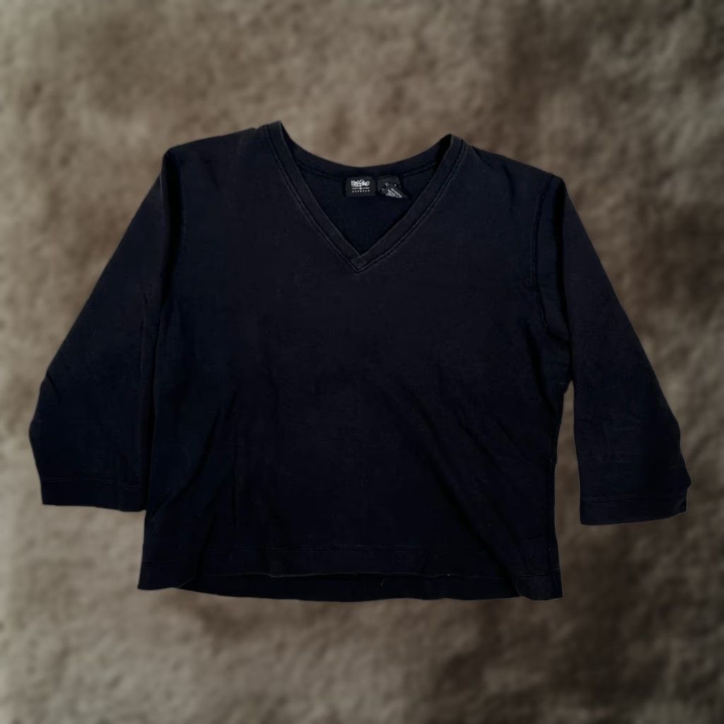 Mossimo Mossimo T-Shirt Womens XL Black 3/4 Sleeve V-Neck Stretch Jersey Pullover Casual Basic Size XL / US 12-14 / IT 48-50 - 1 Thumbnail