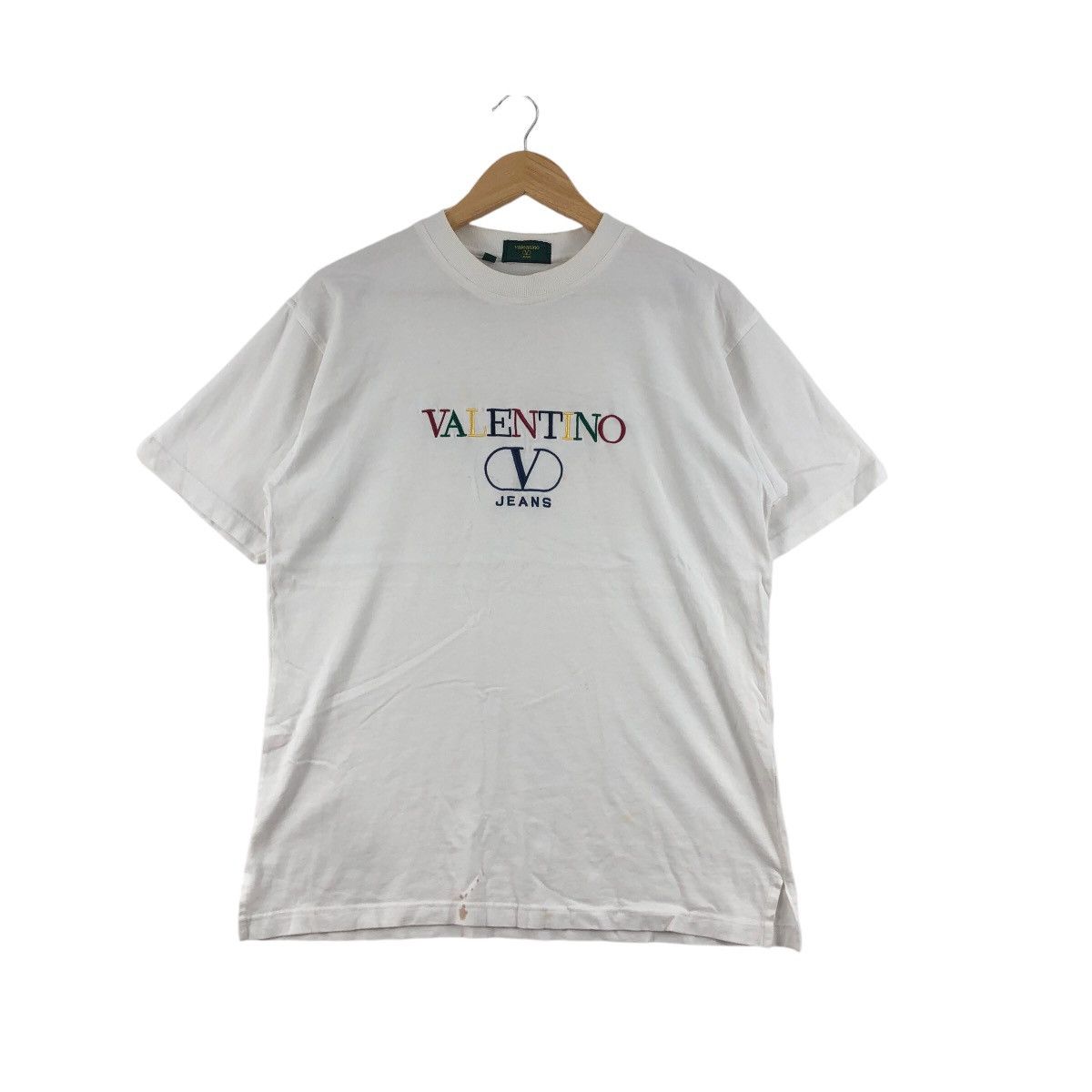Valentino Vintage VALENTINO Jeans T-Shirt Big Logo Embroidered Size US M / EU 48-50 / 2 - 1 Thumbnail