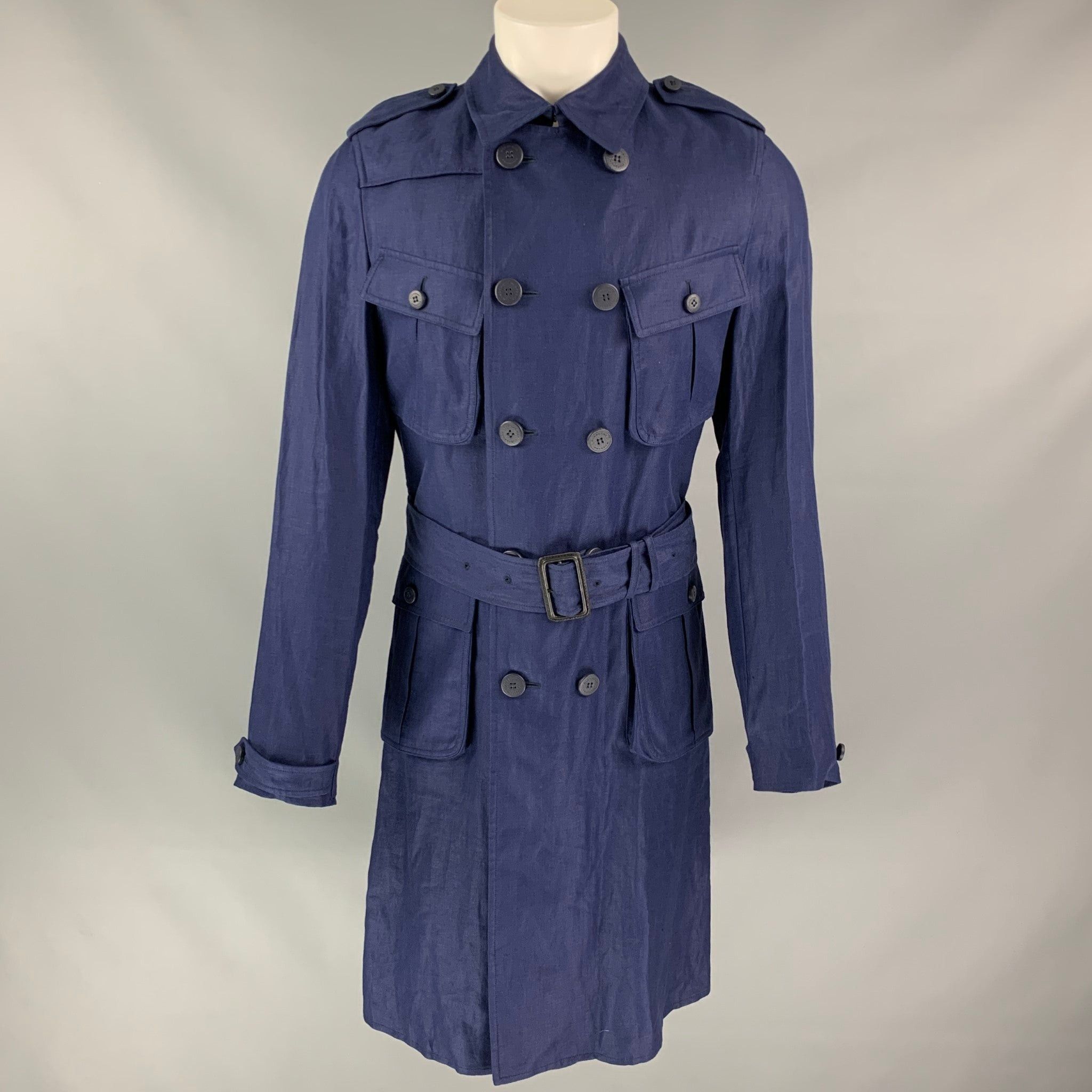 PRORSUM Spring 2015 40 Navy Linen Trench Coat