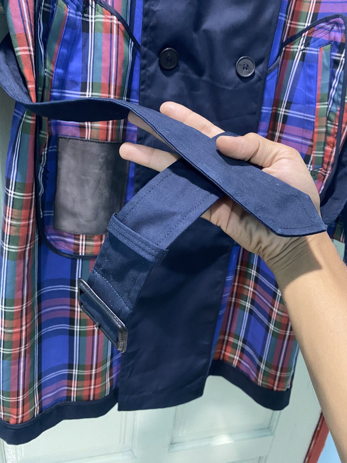 JW Anderson JW Anderson Reversible Trench Coat Navy Blue Tartan Size US L / EU 52-54 / 3 - 6 Thumbnail