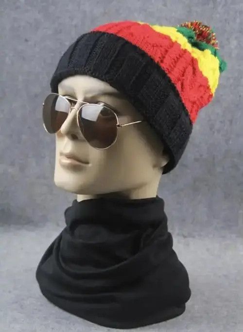 Japanese Brand Unisex Reggae Style Knit Head Cap Size ONE SIZE - 1 Thumbnail