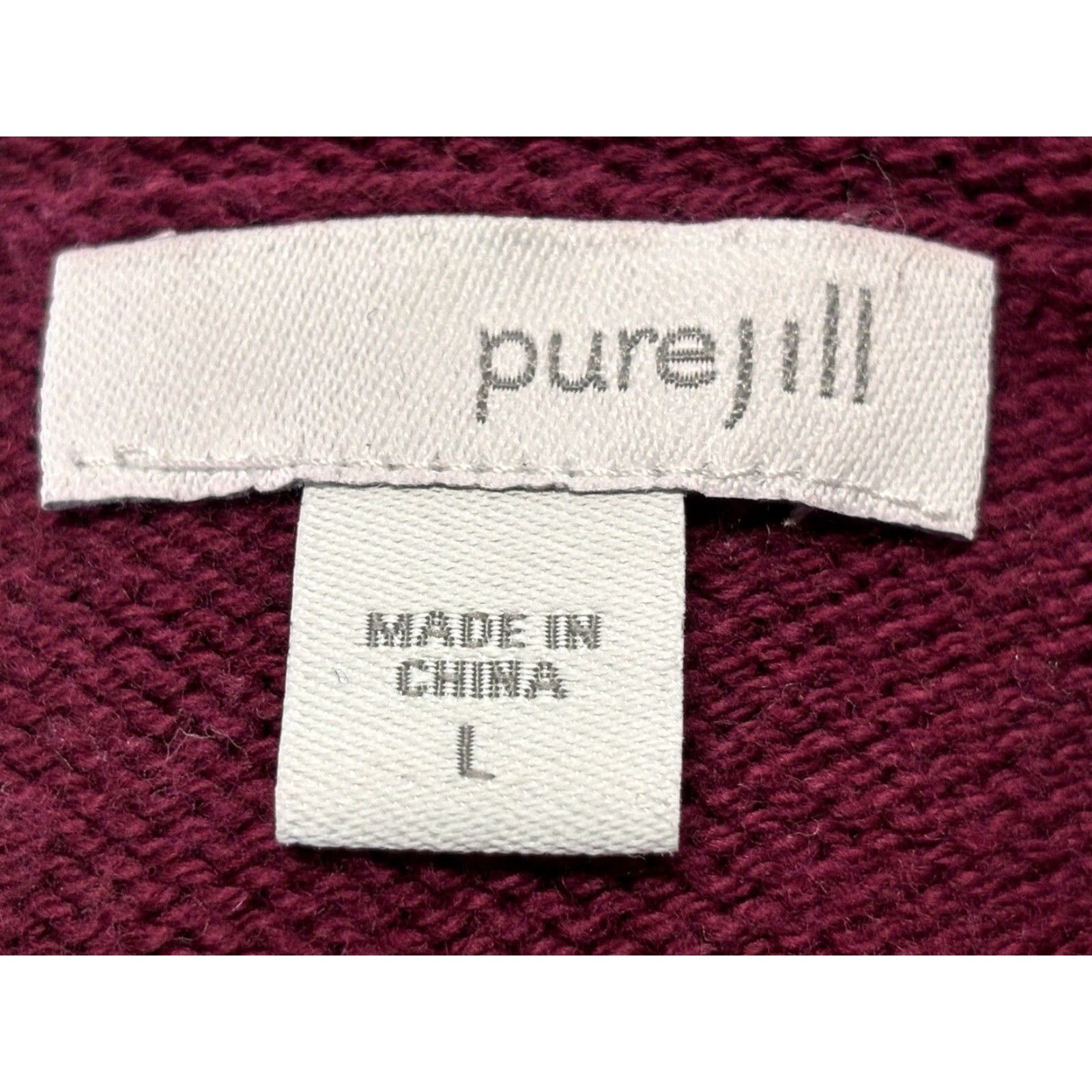 J. Jill J. Jill Purejill Tie Front Sweater Wool Blend Casual Large Burgundy Womens Size L / US 10 / IT 46 - 7 Thumbnail