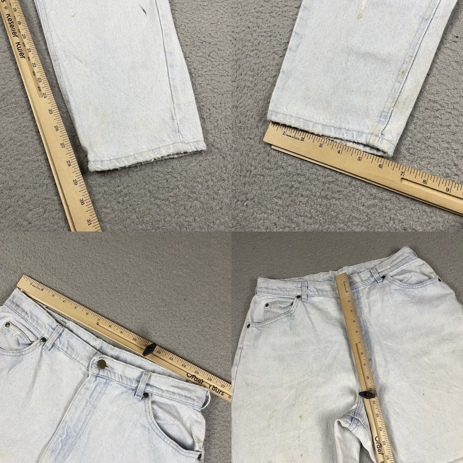 Lee VINTAGE Lee Riders Jeans Womens 16 Medium Blue High Waist Tapered Distressed USA 5-Pocket Design Size 24" / US 00 / IT 34 - 10 Thumbnail