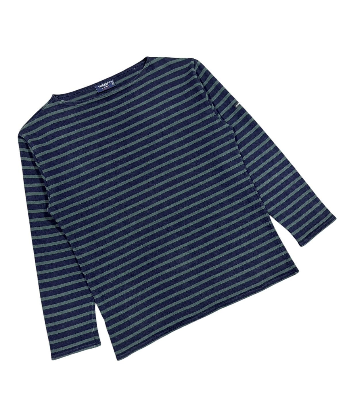 Saint James Vtg🔥Saint James Boat neck Heavy Cotton L/s Striped Tee Size US M / EU 48-50 / 2 - 5 Thumbnail