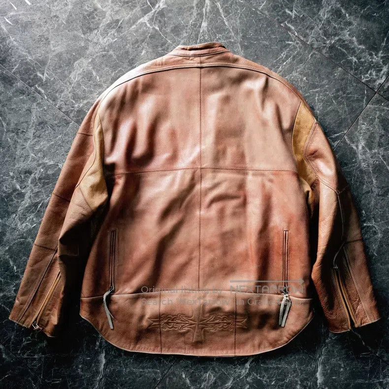 Schott Schott Brown motorcycle leather jacket Size US XXL / EU 58 / 5 - 2 Thumbnail