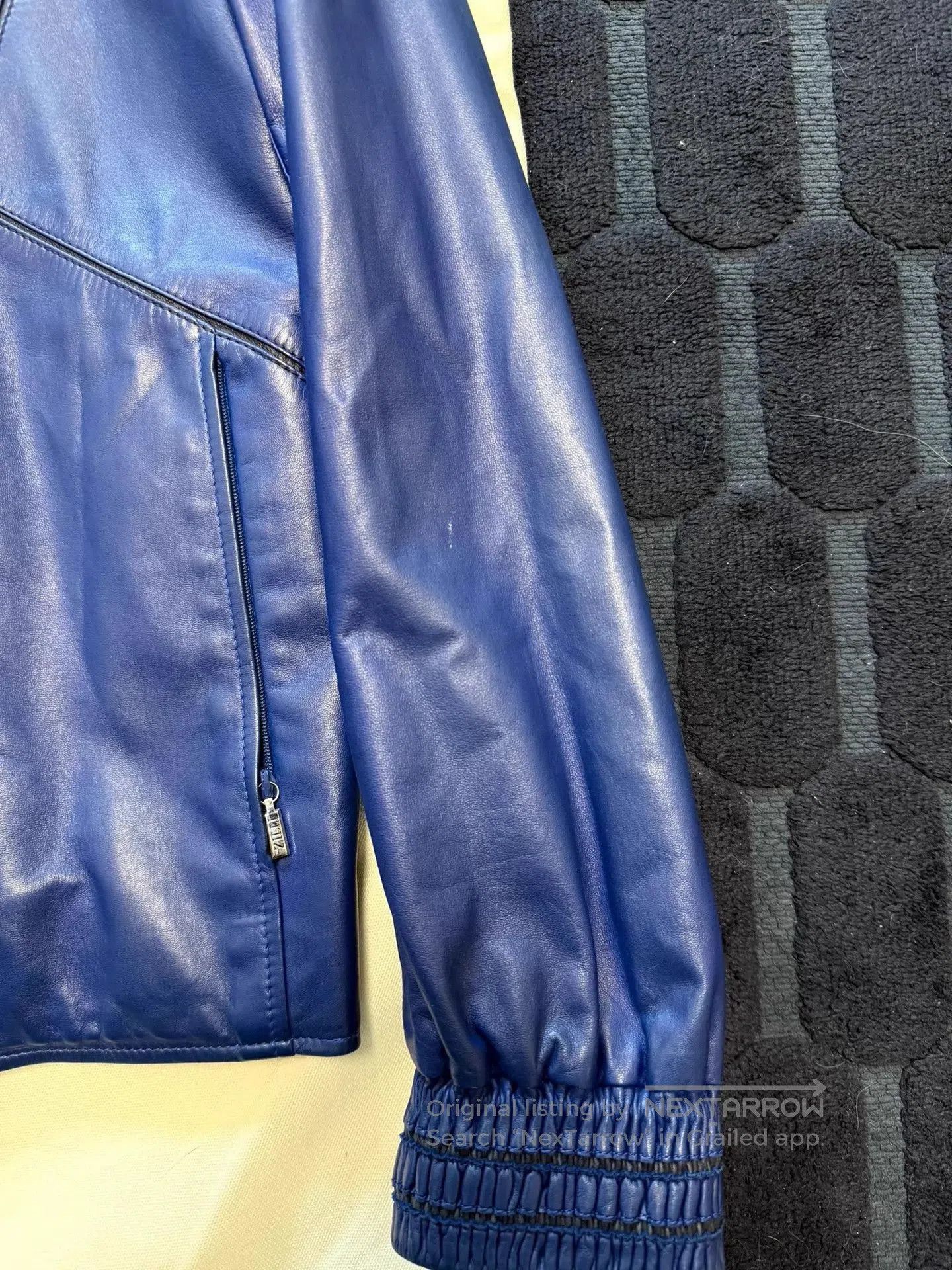 Zilli Blue Leather Jacket with Button Front - Size M. Size US M / EU 48-50 / 2 - 8 Thumbnail