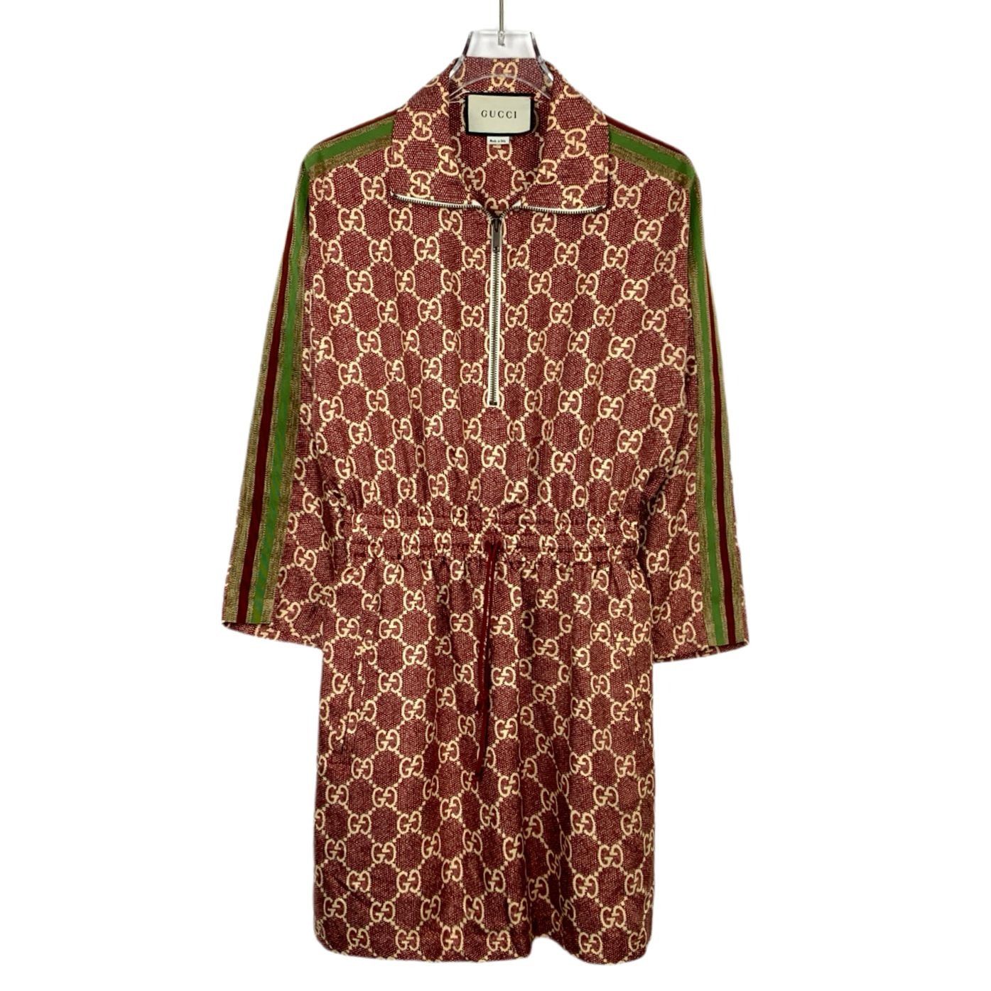 Gucci Gucci Monogram GG Knit Dress With Zip Collar & Drawstring Wa Size XS / US 0-2 / IT 36-38 - 1 Thumbnail