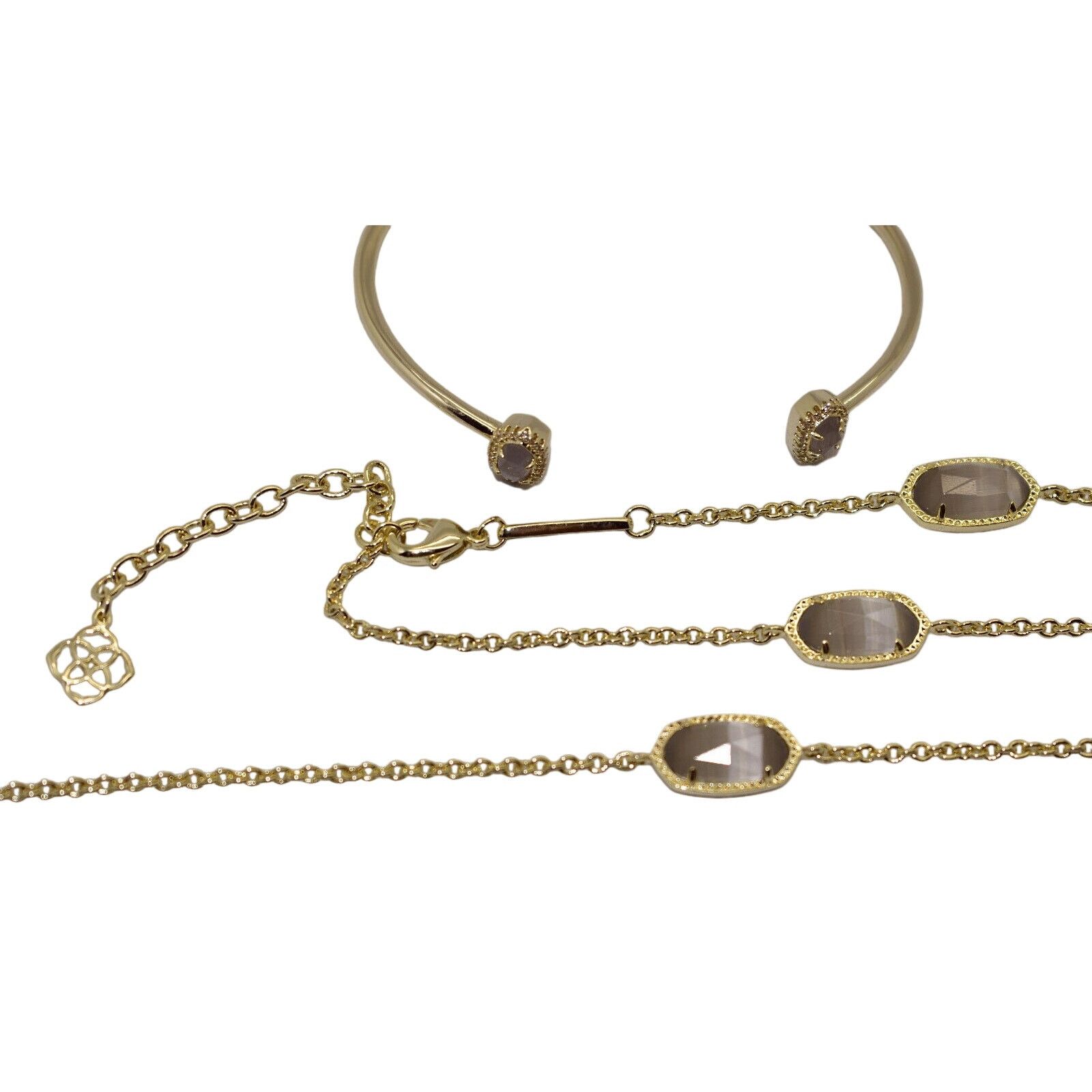 Kendra Scott KENDRA SCOTT Necklace Opaque Glass Stone Bangle Bracelet Set Size ONE SIZE - 2 Thumbnail