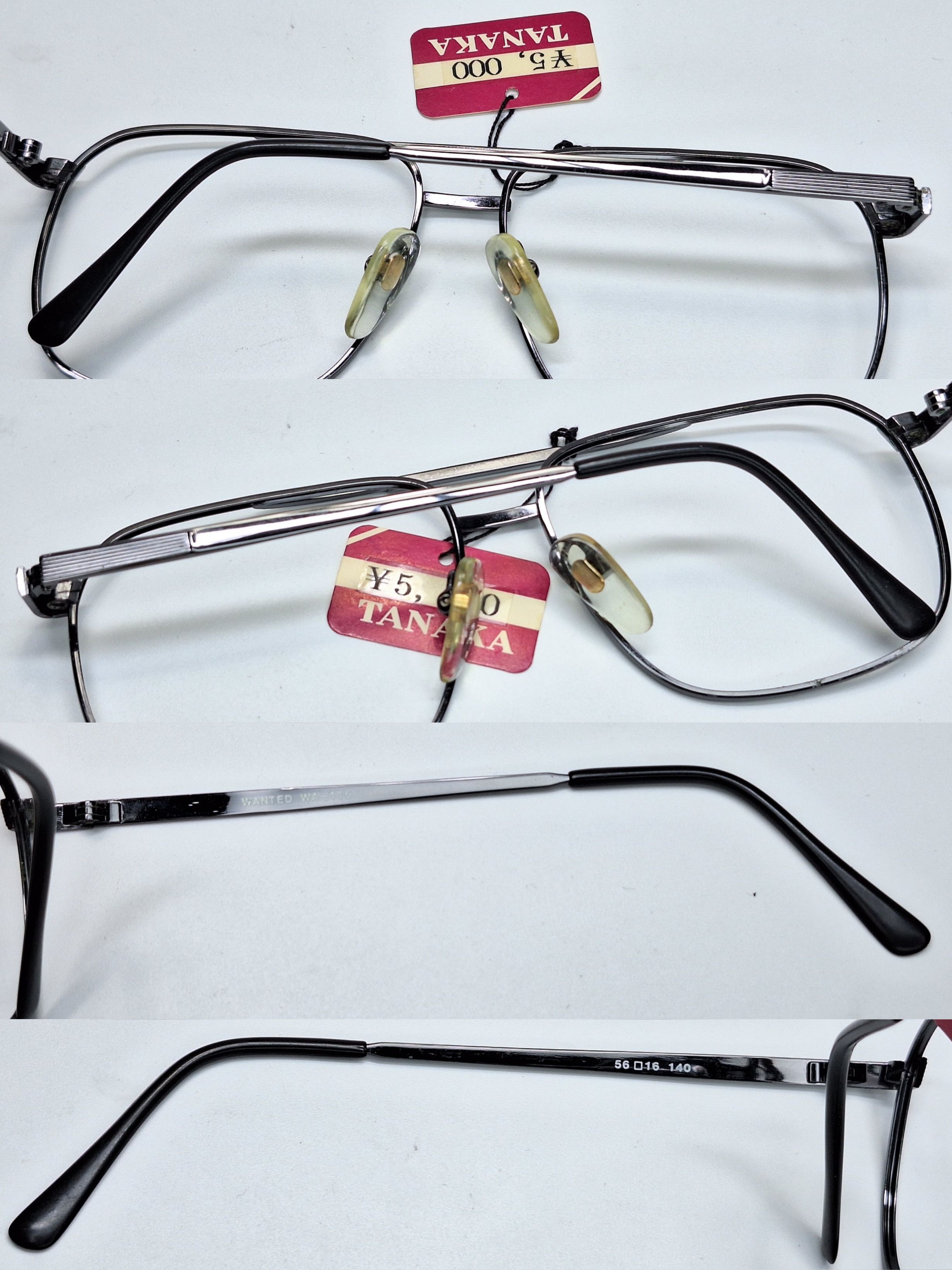 Vintage Vintage NOS Wanted WA-116 Double Bridge Square Aviator Frame Size ONE SIZE - 4 Thumbnail