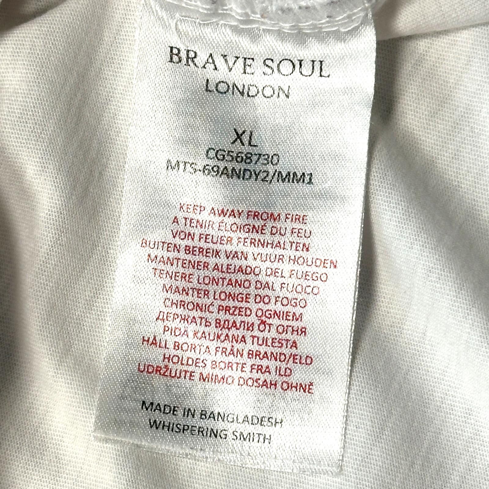 Brave Soul Brave Soul T-Shirt Men's UK Size XL White Short Sleeve Size US XL / EU 56 / 4 - 8 Thumbnail