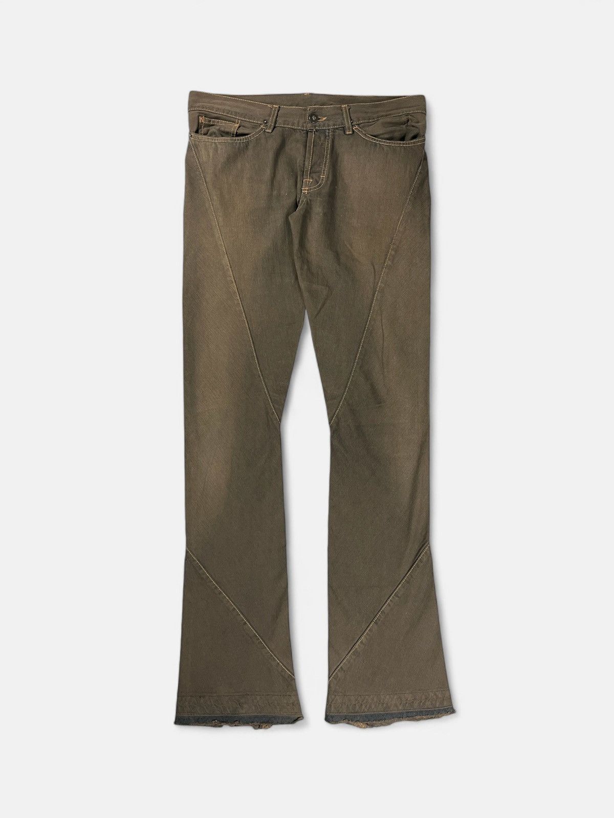 Rick Owens Rick Owens - FW06 Sanded Spiral Cut Flared Denim Size US 30 / EU 46 - 1 Thumbnail