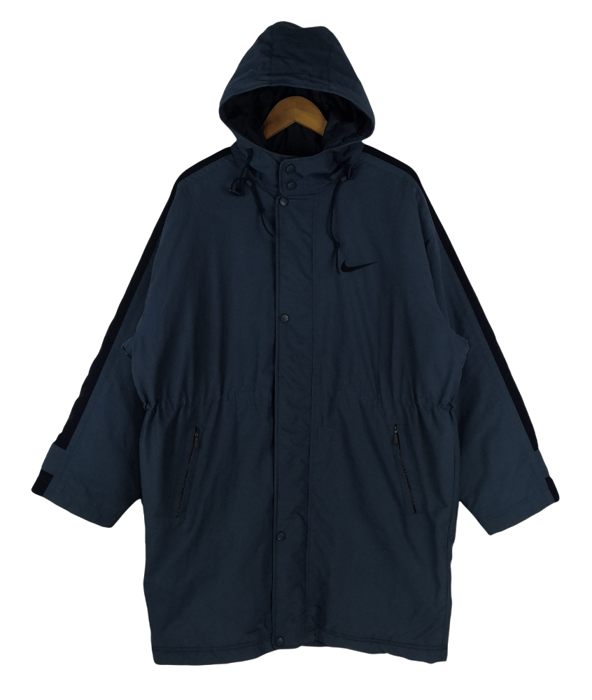 Nike Vintage 90s Nike Puffer Long Jacket Big Logo Nike Hoodie Size US L / EU 52-54 / 3 - 1 Thumbnail