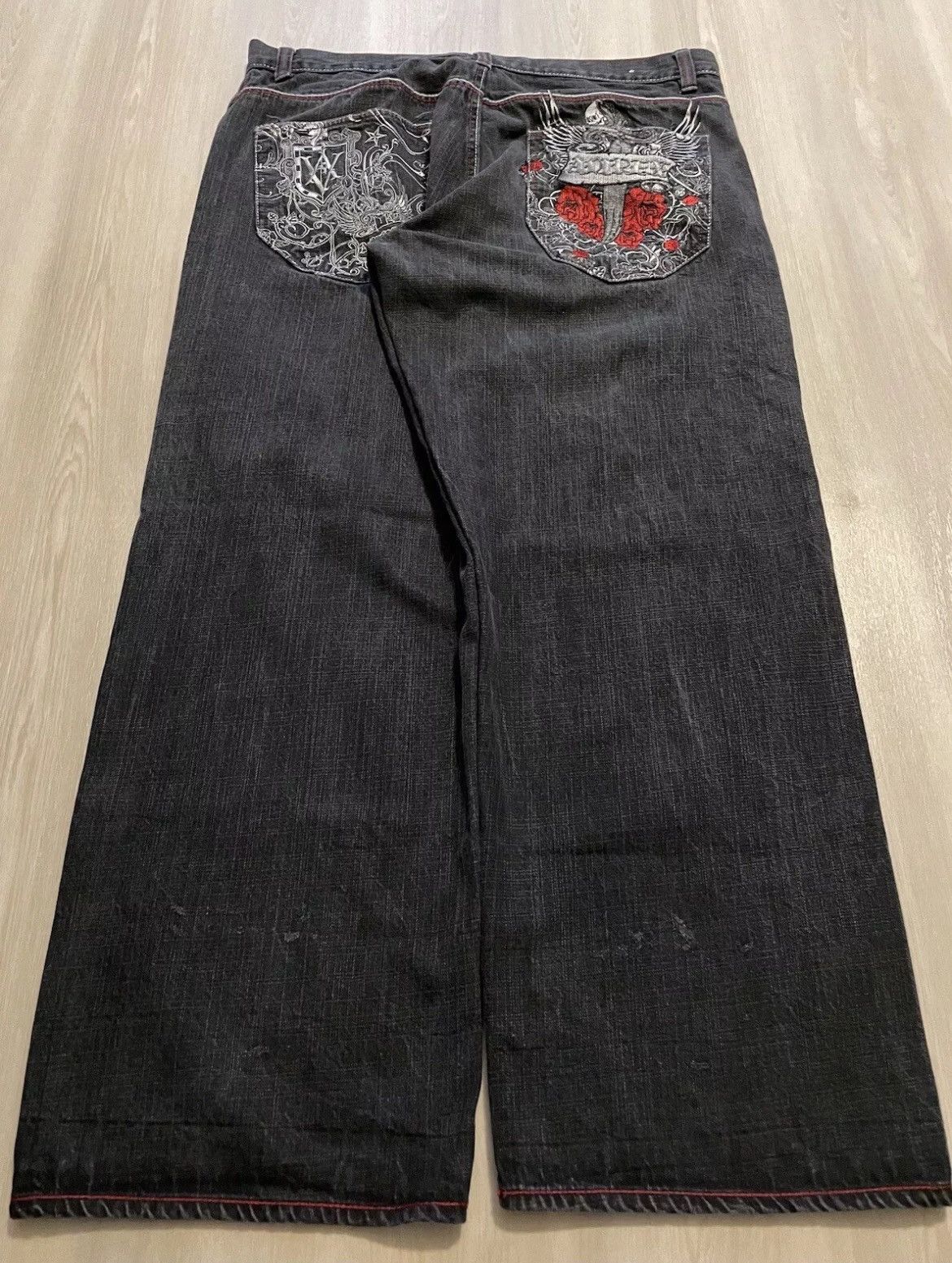 Avirex × Vintage Vintage Y2K Avirex Skull Grim Reaper Baggy Jeans Sz 40x32 Size US 40 / EU 56 - 7 Thumbnail