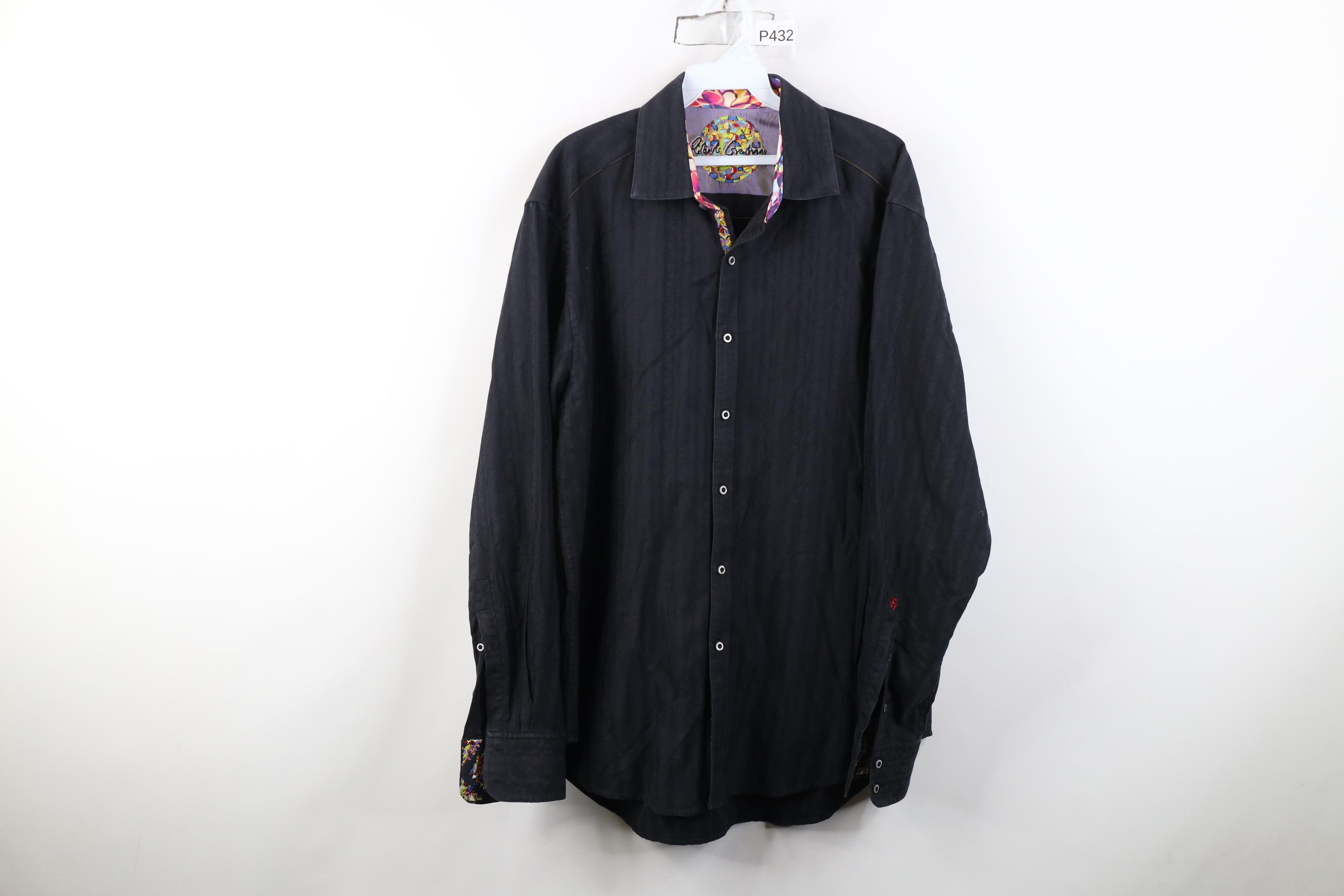 Robert Graham Robert Graham Rainbow Flip Cuff Collared Button Shirt Black Size US L / EU 52-54 / 3 - 1 Thumbnail