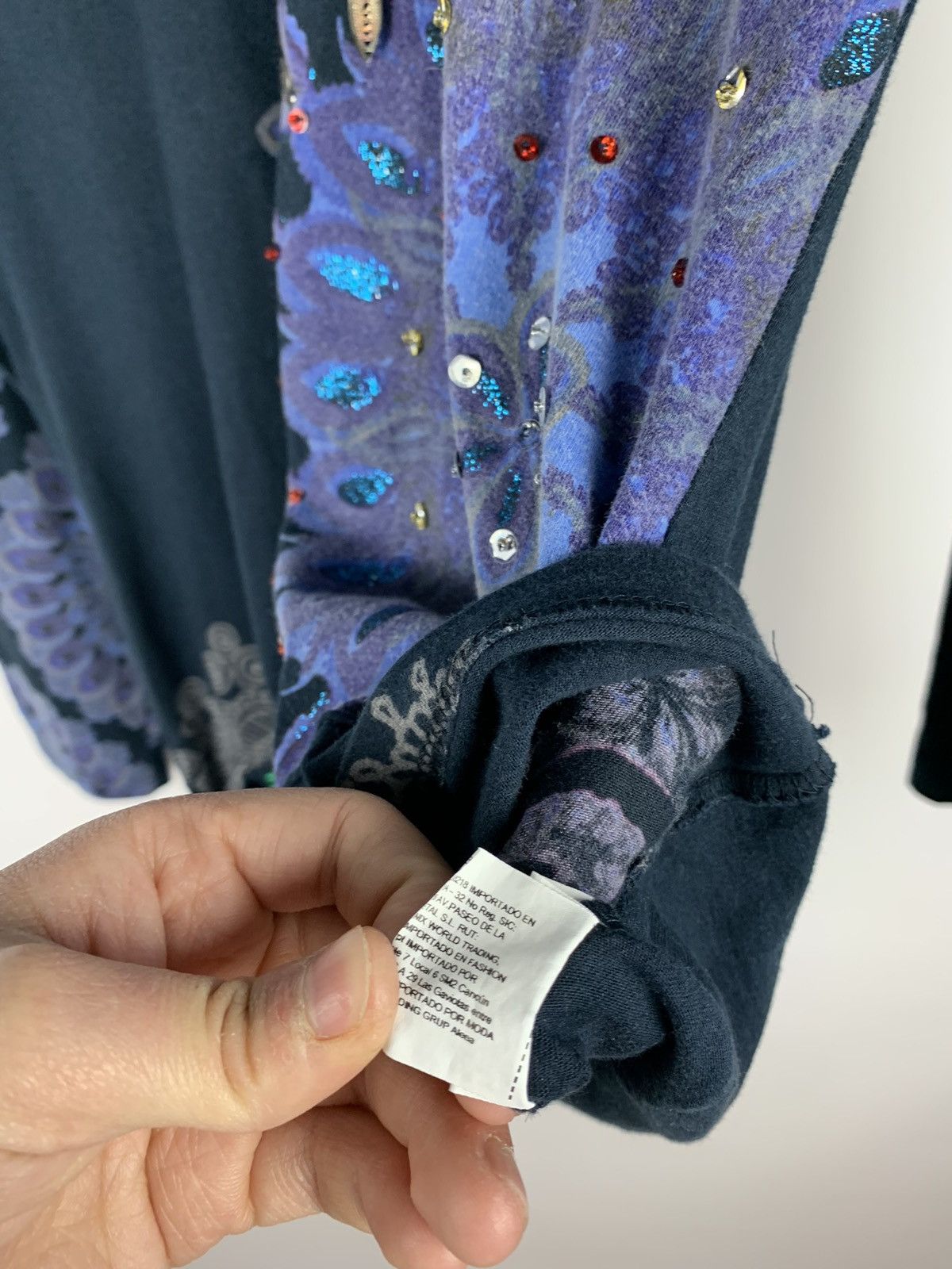 Desigual Vintage Y2K Desigual Avant Garde Long Sleeve Tee Rhinestone Size L / US 10 / IT 46 - 15 Thumbnail