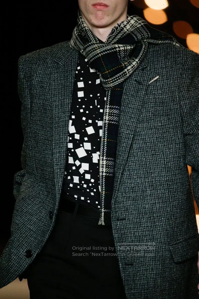 Saint Laurent Paris Saint Laurent Paris Mulberry Silk Black and White Checkere Size XS / US 0-2 / IT 36-38 - 8 Thumbnail