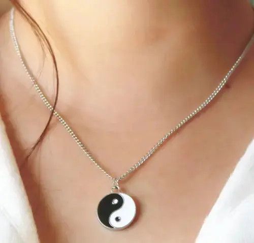 Jewelry Gothic Yin Yang Necklace Size ONE SIZE - 1 Thumbnail