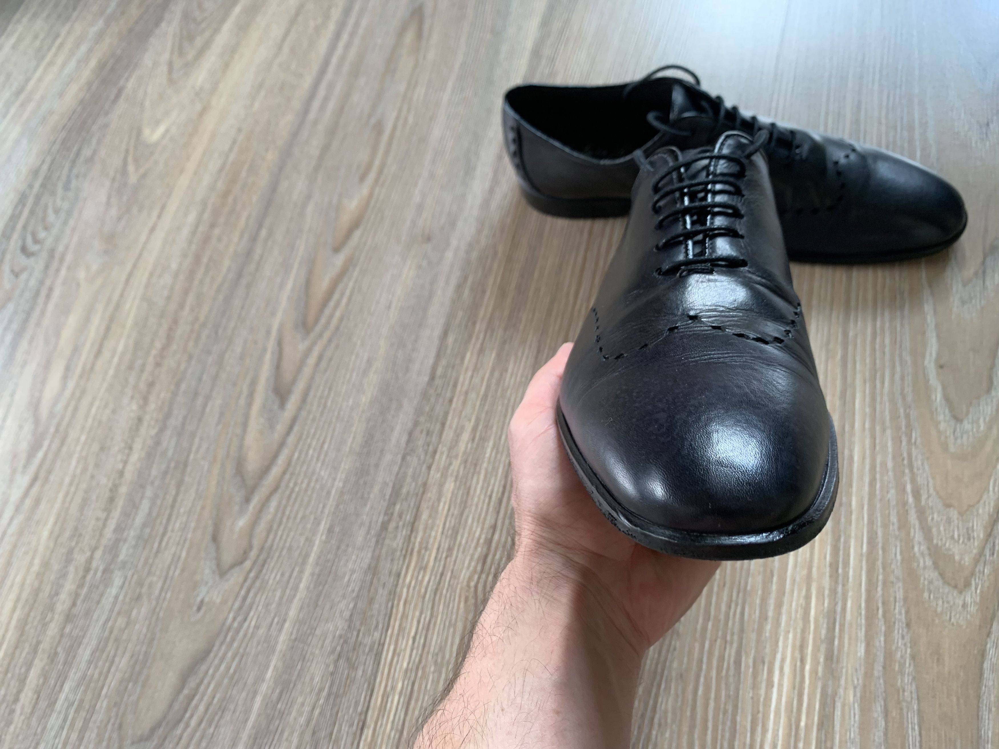 Santoni Fatte A Mano Italian Leather Oxford Shoes Size US 7.5 / EU 40-41 - 4 Thumbnail