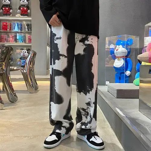 VIBE Black White Straight Tie-dye Jeans Denim Pants Size US 34 / EU 50 - 3 Thumbnail