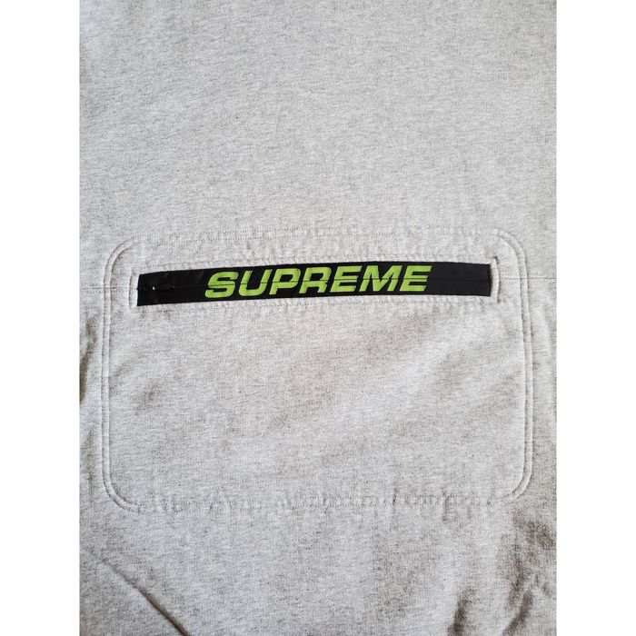 Supreme Supreme Logo Zip Pouch Grey Hooded Sweatshirt Hoodie Xl