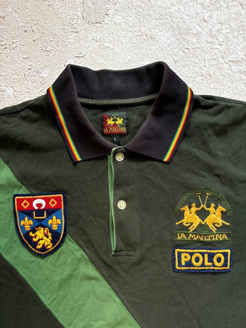 Japanese Brand Polo Ralph Lauren style distressed rugby sweatshirt Size US L / EU 52-54 / 3 - 4 Thumbnail