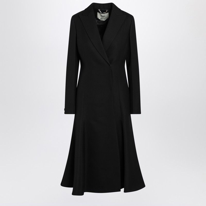 Fendi Fendi Black Grain De Poudre Wool Coat Size M / US 6-8 / IT 42-44 - 1 Thumbnail