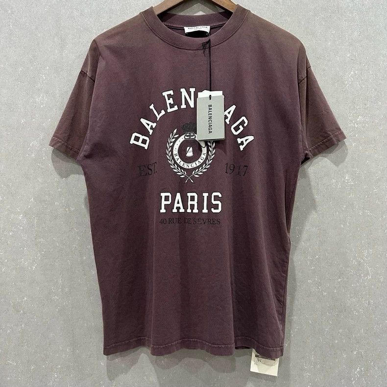 Balenciaga Balenciaga Washed worn-out wheat-ear letter short sleeve Size US M / EU 48-50 / 2 - 1 Thumbnail