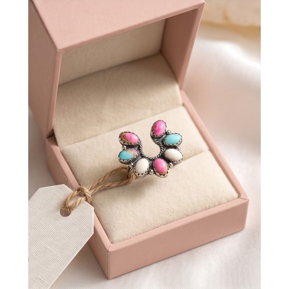 & Other Stories Cotton Candy Naja Sterling Silver Handmade Ring Adjustable Size ONE SIZE - 7 Thumbnail