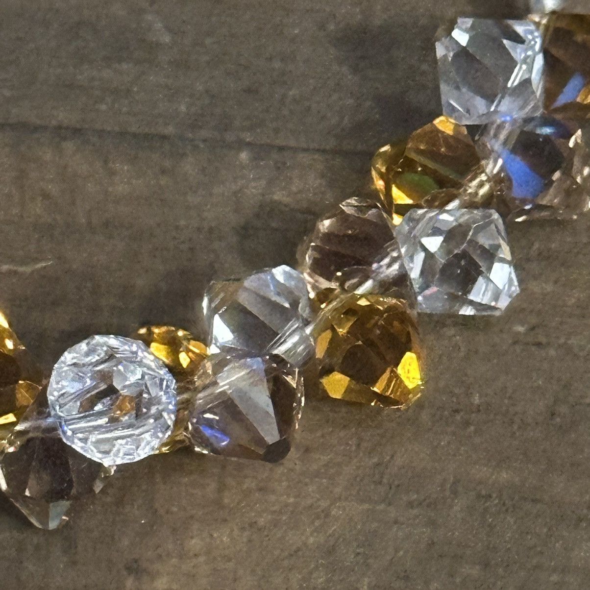 Vintage Vintage Amber and clear crystal bead bracelet Size ONE SIZE - 3 Thumbnail
