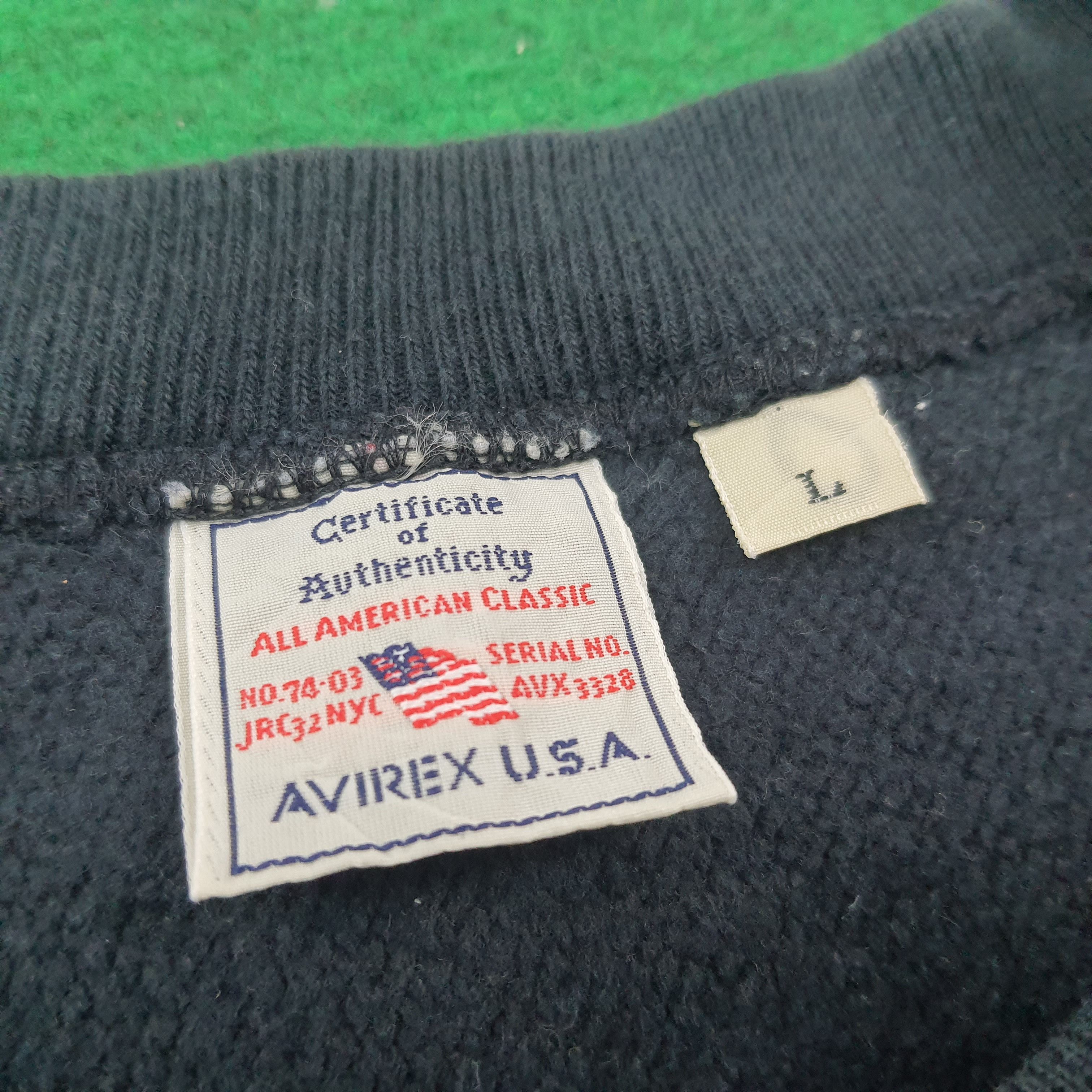 Avirex × Vintage Vintage Avirex USA New York Military Tailors Sweatshirts Size US L / EU 52-54 / 3 - 4 Thumbnail