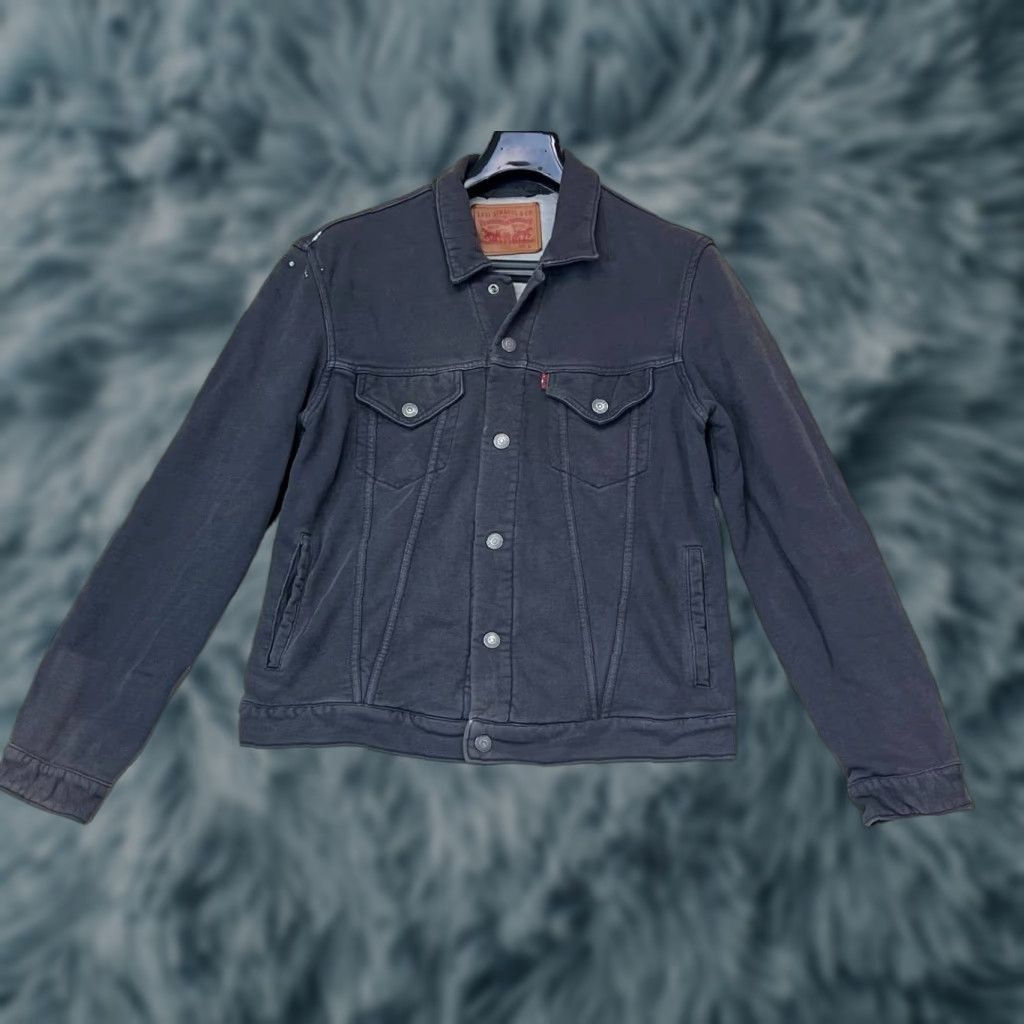 Levi's Levi’s Jacket Bomber Gray Cotton Fleece Men L See Paint Satins Size US L / EU 52-54 / 3 - 1 Thumbnail