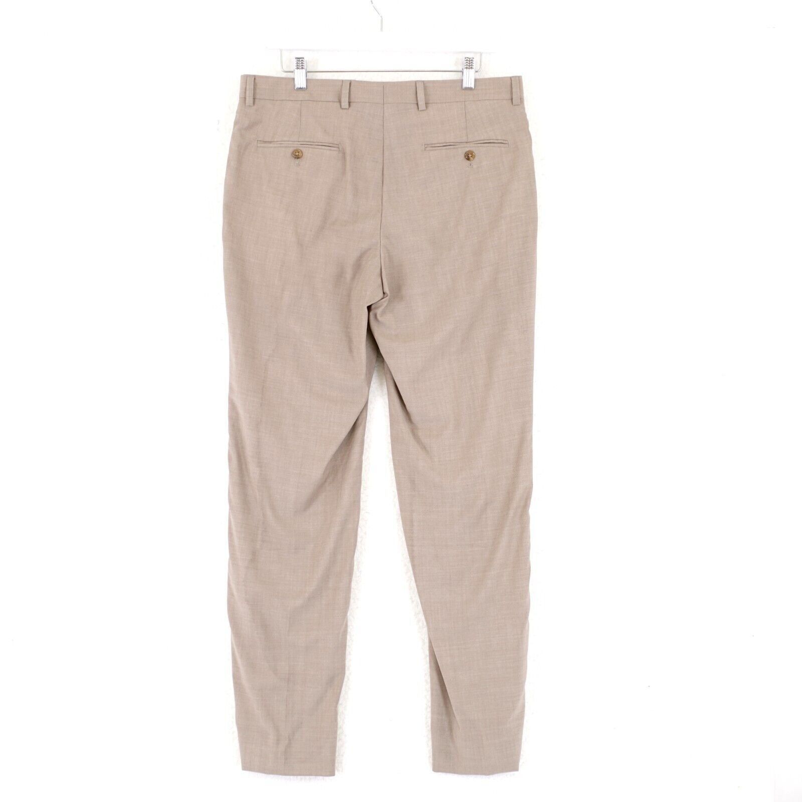 Jos. A. Bank Jos A Bank Tailored Fit Signature Wool Tan 34/32 Dress Pants Size 34R - 4 Thumbnail