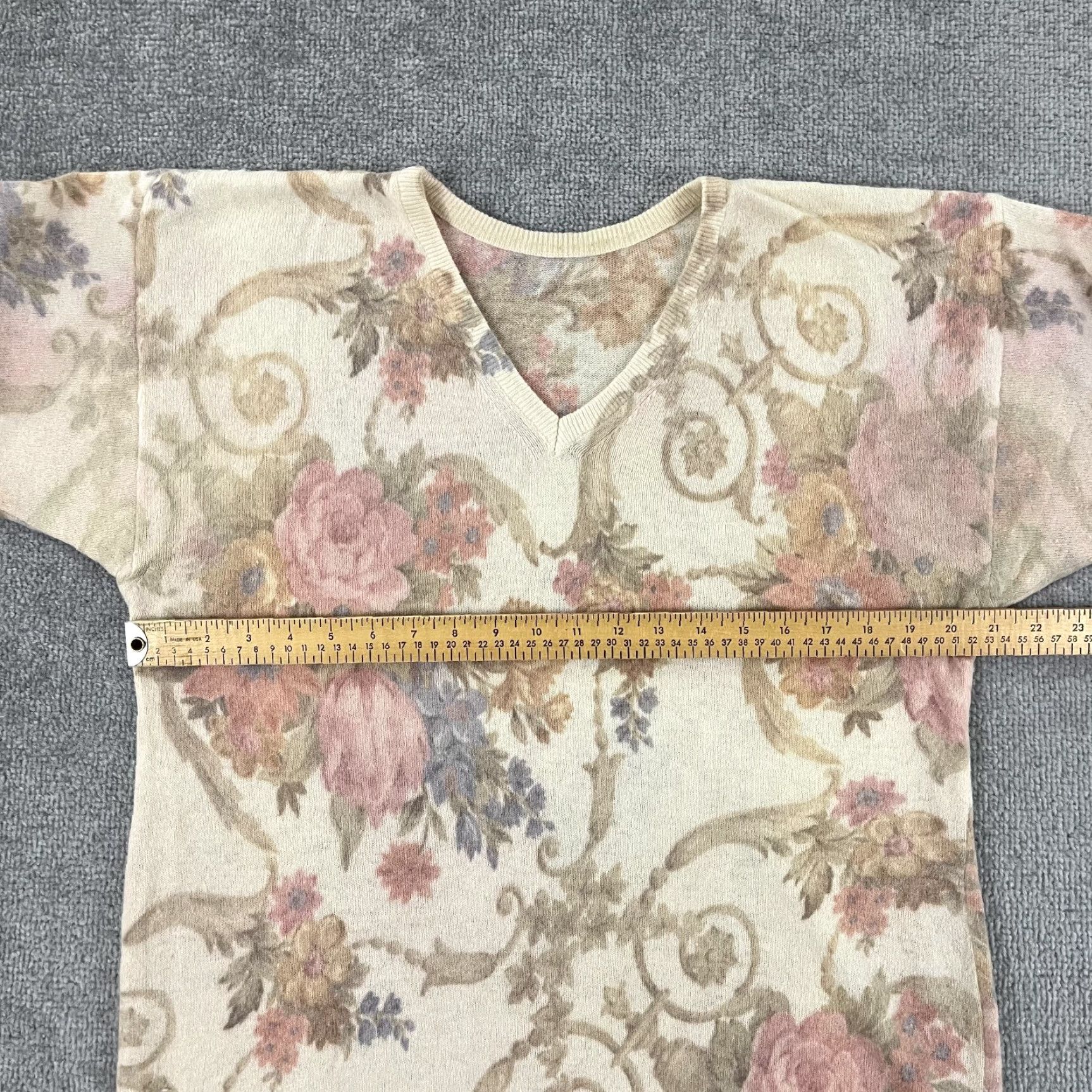 Express VINTAGE EXPRESS Sweater Women's Small Floral Knit Angora Wool Rabbit Hair Fall Winter Classic Size S / US 4 / IT 40 - 4 Thumbnail