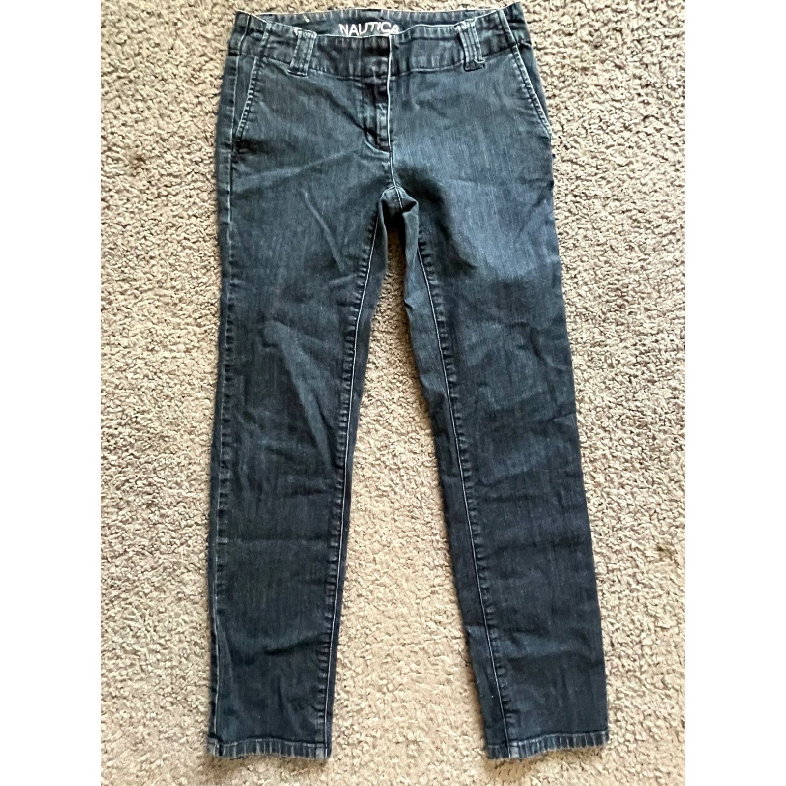 Nautica Nautica Dress Pants Women 2 Blue Denim Flat Front Mid-Rise Classic Formal Skinny Pants Women Regular Size 2 Blue Size 26" / US 2 / IT 38 - 3 Thumbnail