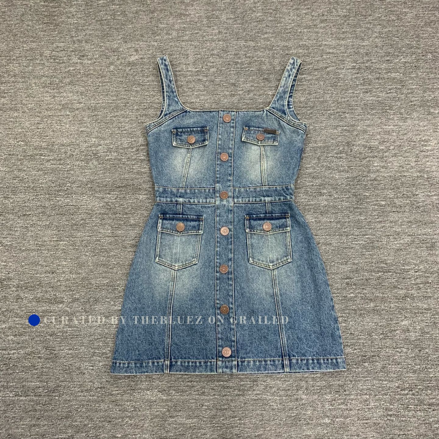 Balmain Balmain Blue Washed Denim Dress Size S / US 4 / IT 40 - 1 Thumbnail