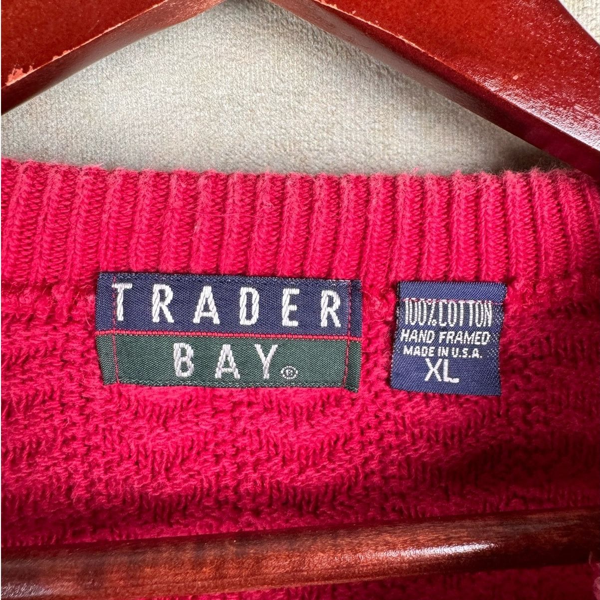 Vintage VTG 90s Trade Bay Knit Sweater XL Red Pullover Crewneck Size US XL / EU 56 / 4 - 6 Thumbnail