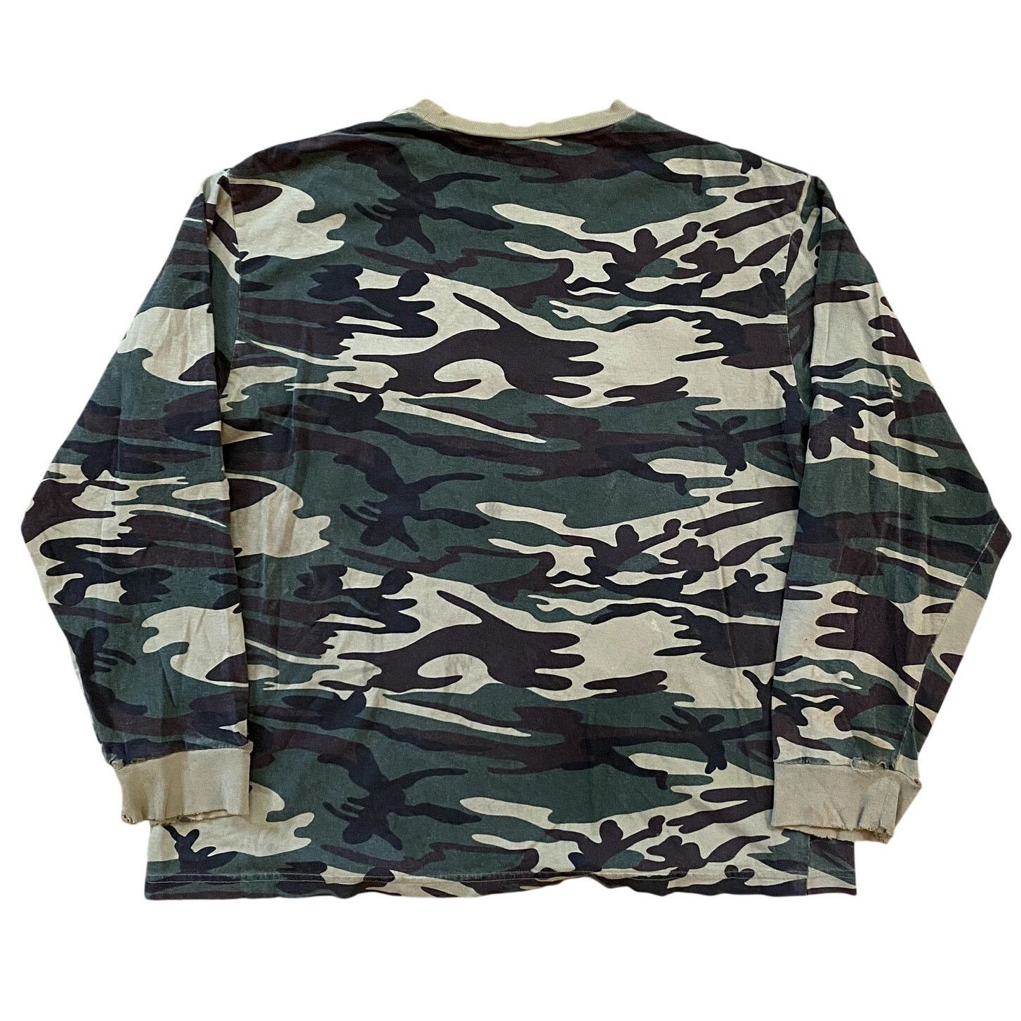 Realtree × Vintage Vintage 90s Camo Long Sleeve Boxy Pocket T Shirt Distressed Size US XL / EU 56 / 4 - 2 Thumbnail