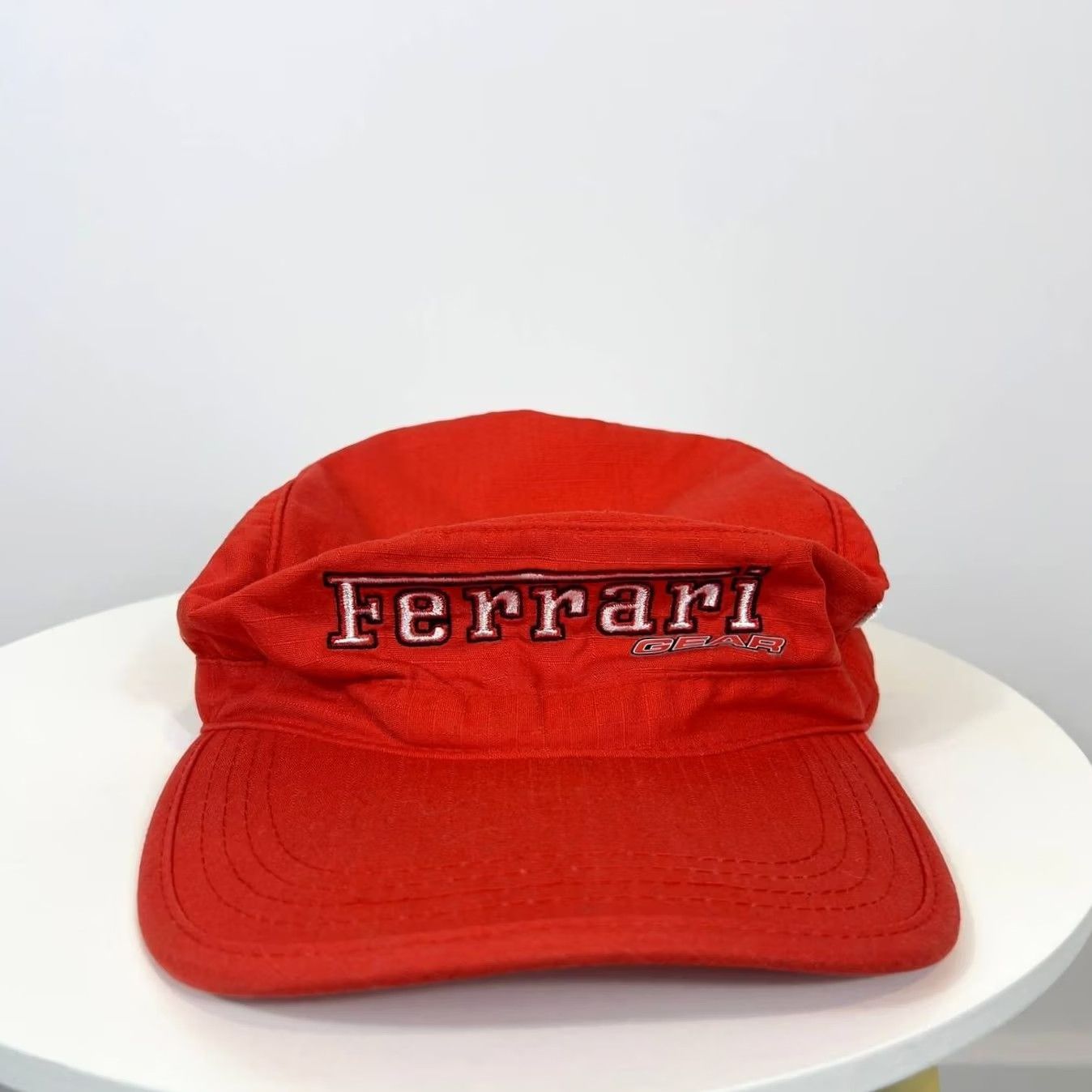 Ferrari Ferrari Cap Men’s One Size Red Baseball Cap Adjustable Canvas Cotton Hat Shaped Solid Vintage No Size ONE SIZE - 2 Thumbnail
