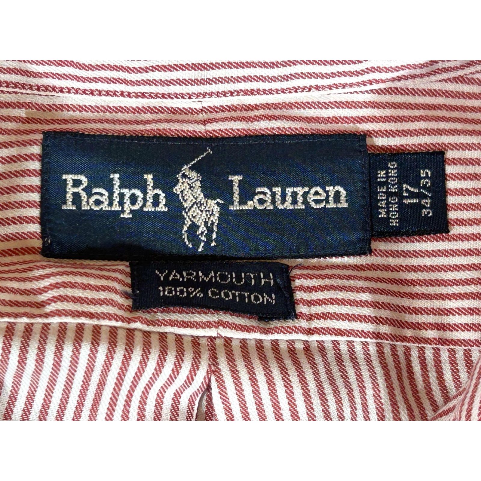 Ralph Lauren Ralph Lauren Dress Shirt Men XL Red Stripe Button-Down Collar 17 34/35 Classic Fit Yarmouth Poly Logo Size 46R - 7 Thumbnail