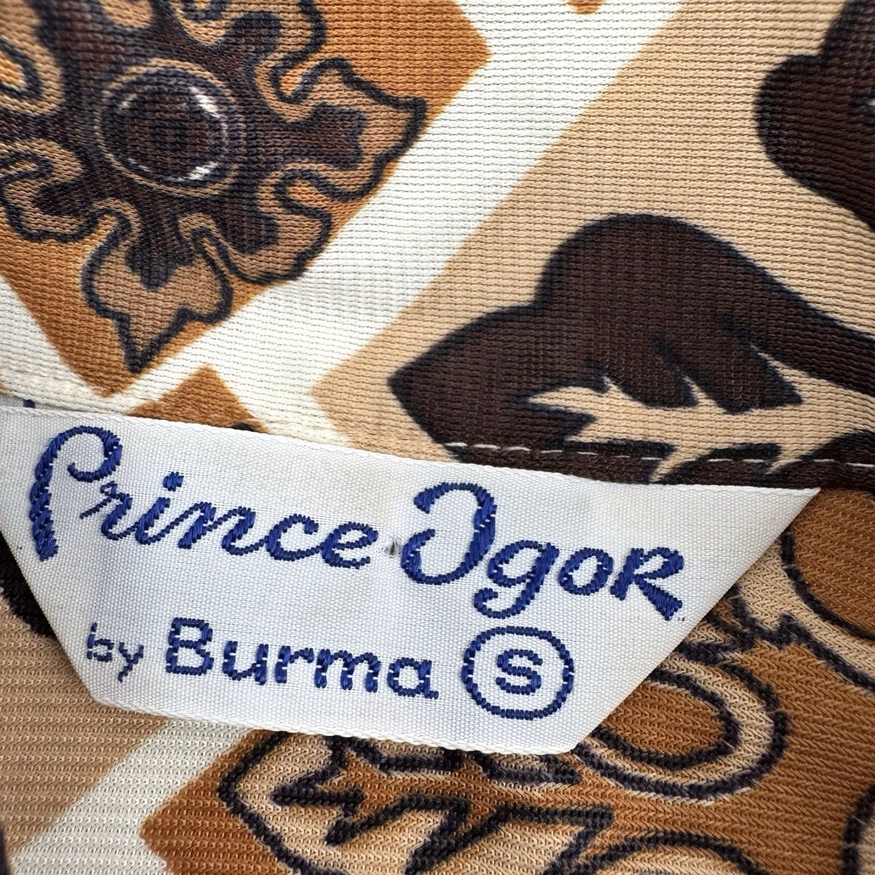 Vintage VINTAGE Prince Igor By Burma Polo Shirt Small Mens Adult S Brown Geometric Hipster 60s 70s Mid Century USA Size US S / EU 44-46 / 1 - 7 Thumbnail