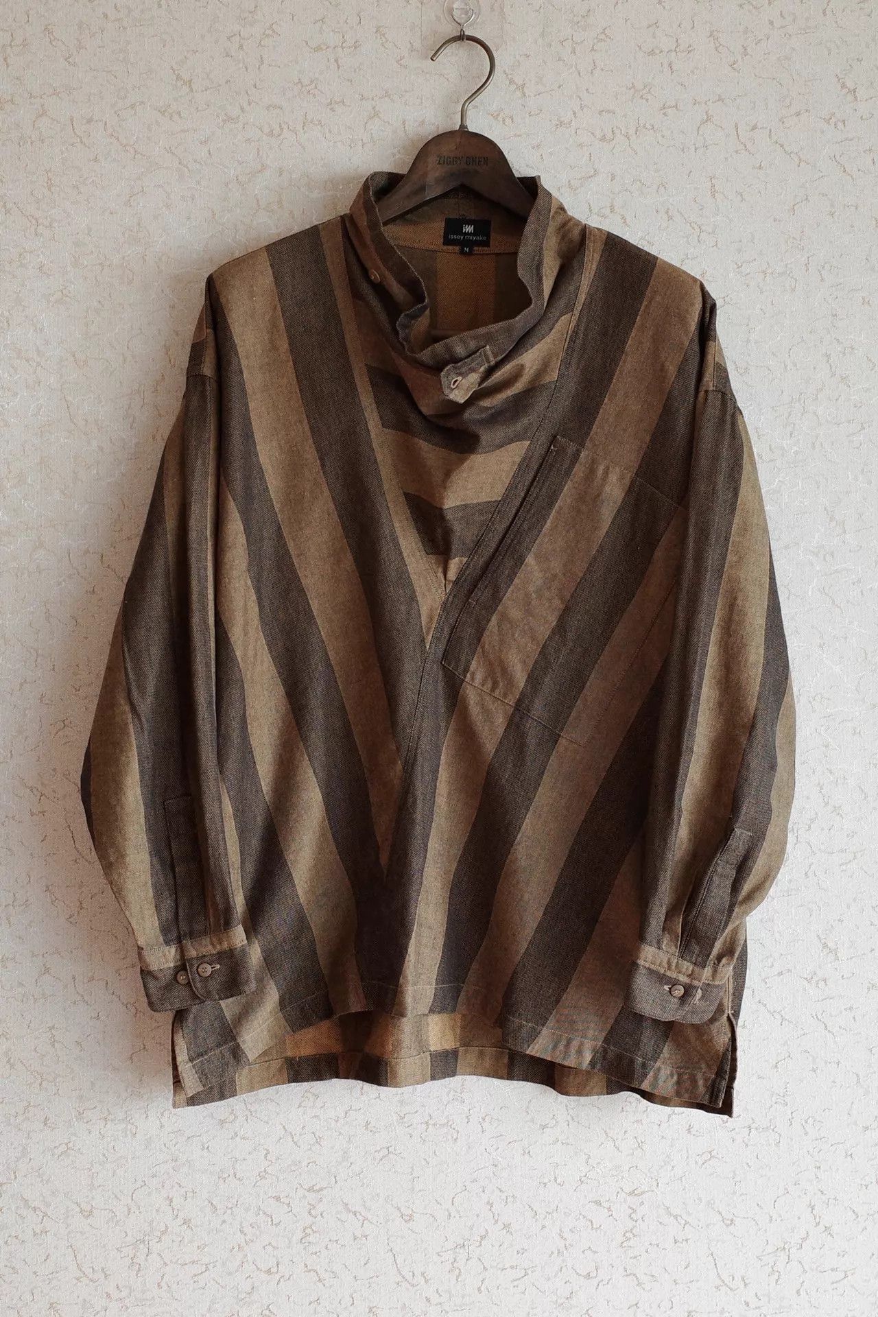 Issey Miyake Issey Miyake 90s Collar Shirt M Black Brown & Bronze Yellow Size US M / EU 48-50 / 2 - 1 Thumbnail