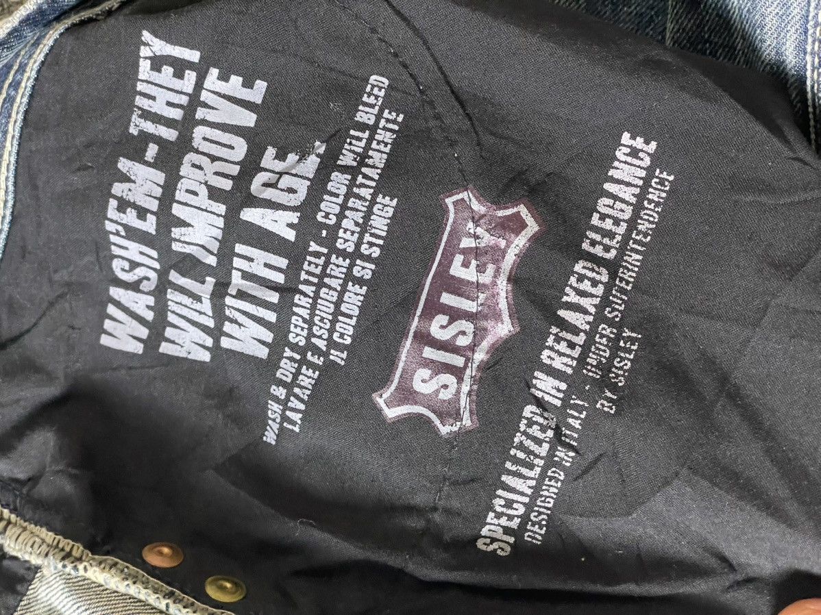 Sisley × Vintage SISLEY Brand Slim Fit Distressed Denim Ripped Jeans (117) Size US 34 / EU 50 - 10 Thumbnail