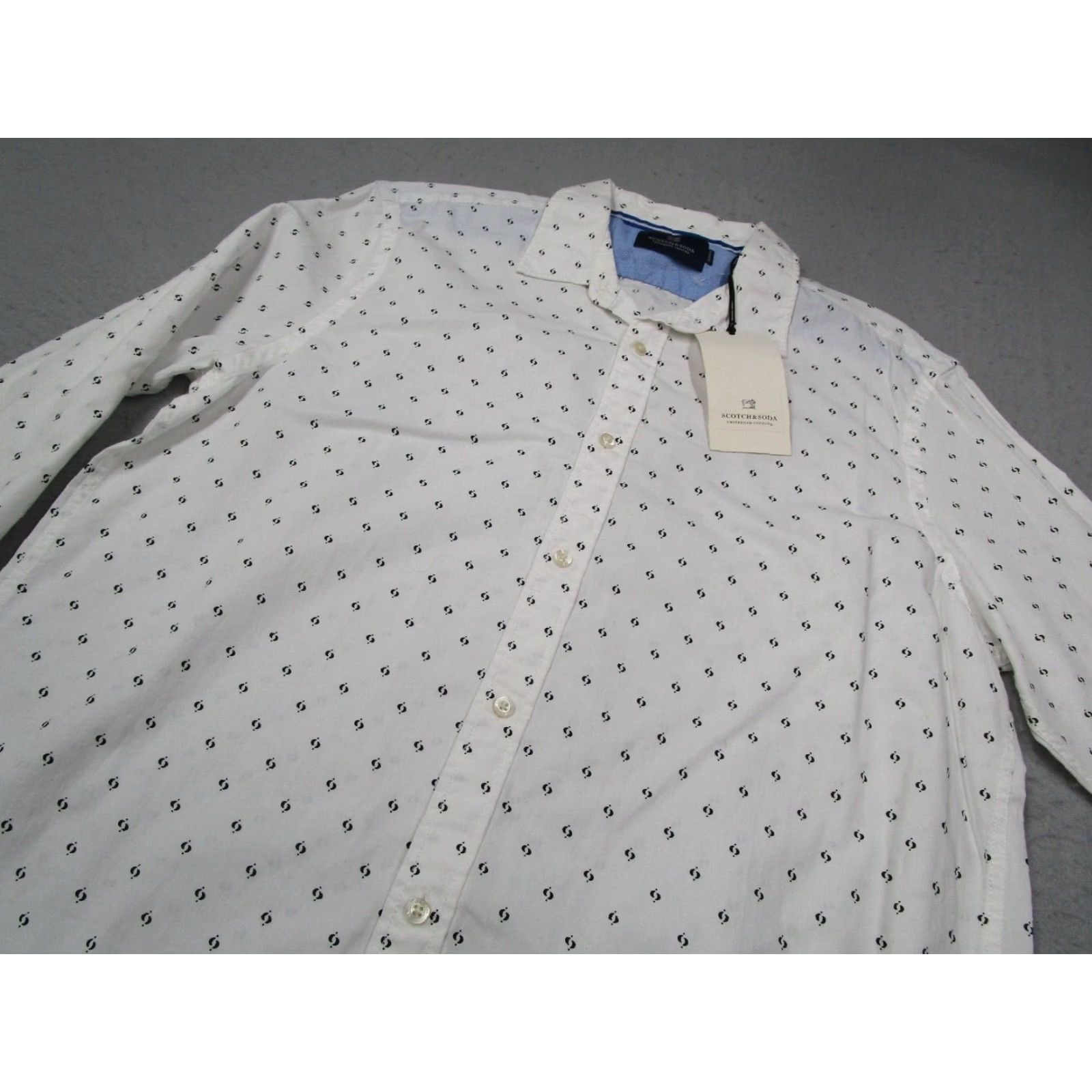 Scotch & Soda SCOTCH & SODA Shirt Mens Large White Long Sleeve Button Up Casual Work Size US L / EU 52-54 / 3 - 2 Thumbnail